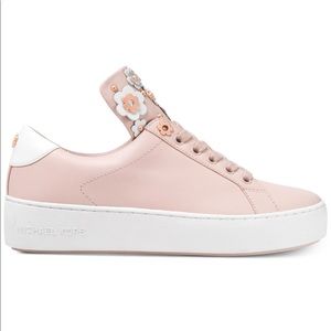 mindy floral appliqué leather sneaker